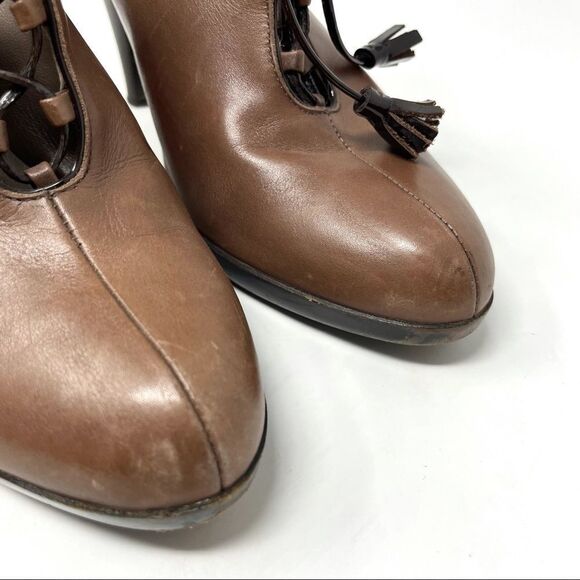 SALVATORE Ferregamo Brown Leather Lace Up Shoe Boots Size 6 C (Narrow) - Picture 14 of 14